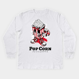 Pop Corn Skateboard Kid Kids Long Sleeve T-Shirt